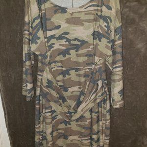 Venus Camo print Dress.  Cotton Knit. Size 1X